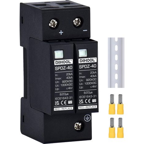 Protection Solaire Contre Les surtensions DC photovoltaïque, Type 2 40kA 1000V Protection Contre la Foudre, Protection Contre Les surtensions (1/5)