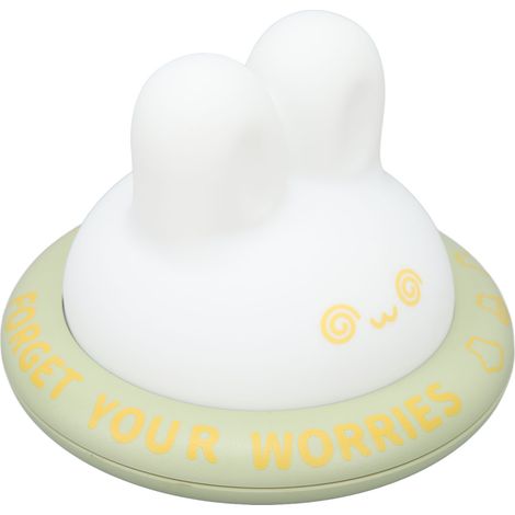 Veilleuse lapin rechargeable, 3 niveaux de lumière chaude, en silicone souple, LED verte, idéale pour la décoration de chambre. (1/5)