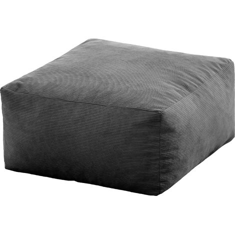SACASA - Puf cuadrado 50x50 cm en terciopelo gris