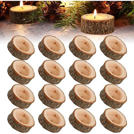 Round Wooden Tea Light Holders Table Decoration Weddings Home Decoration Birthdays Christmas Parties (1/5)
