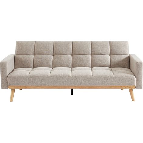 Sofá cama convertible de 3 plazas beige colección ADONA