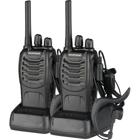Walkie-Talkie BF-88E, 1500 mAh Akku (extrem lange Laufzeit), EU-Standard, Schwarz