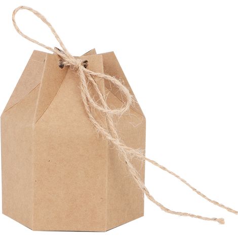 Lot de 50 sachets cadeaux en papier à bonbons, originaux et personnalisables, avec corde en chanvre, pour mariage, baby shower ou autre fête prénatale. (1/5)