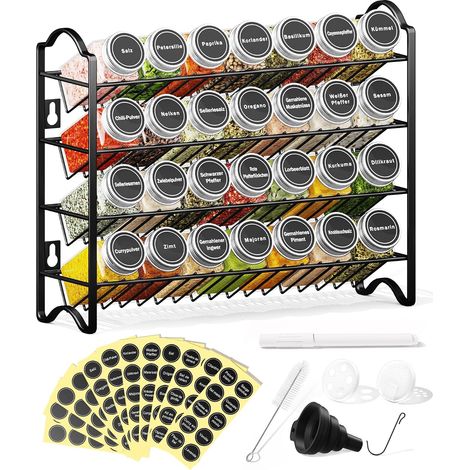 Étagère à Épices avec 28 Pots en Verre (1/5)
