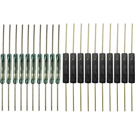 10interrupteurs à Lames en Plastique + 10 interrupteurs à Lames en Verre Interrupteur à Induction magnétique, Aimant Proche - Circuit de Connexion, Aimant éloigné - Circuit de Coupure (1/5)