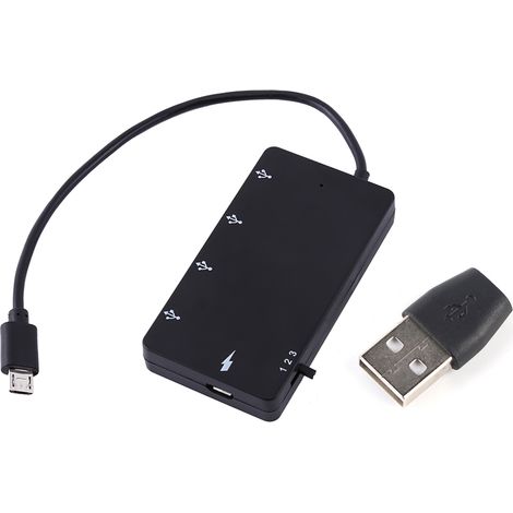 Hub USB 2.0 à 4 Ports Micro USB, Câble de Charge et Extension OTG pour Smartphones et Tablettes (1/5)