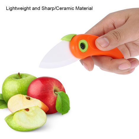Couteau de Poche Céramique Pliant Mini pour Fruits et Légumes (Rouge) - Outil de Découpe pour Cuisine (1/5)
