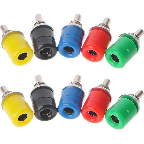 10 Stück 5 Farben 4mm Bananenstecker-Buchsenanschluss O-Anschluss (1/4)