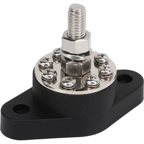 Bloc de distribution électrique 3/8in 180A, barre omnibus 8+1 points avec bornes de jonction et couvercle transparent (1/5)