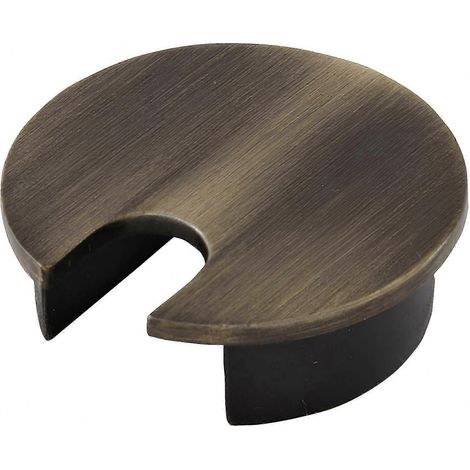 Passe-câble en bronze brossé, cache-trou de bureau en alliage de zinc 25/32" x 31/32" pour la protection des câbles (1/5)