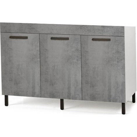 Sottolavello da cucina grigio cemento 3 ante reversibile Cm 120x50xH 85 (1/2)