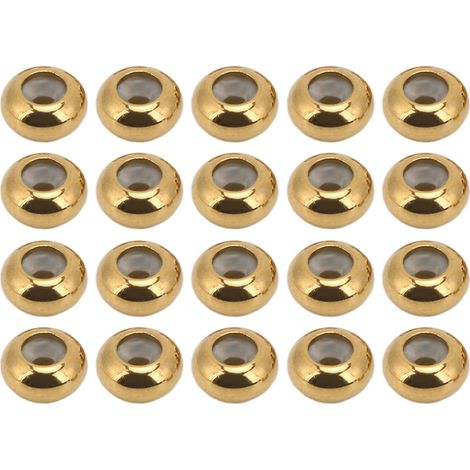 20Pcs Stainless Steel Spacer Beads Locatable Adjustment Gold 6x3x1.5mm DIY Jewelry Making Accessories (1/5)