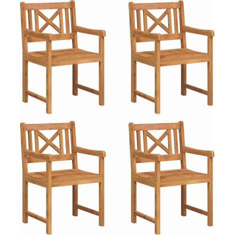 Maison Exclusive - Gartenstühle 4 pcs Natur Massives Akazienholz