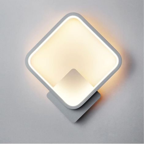 1 Applique murale LED,Design carré blanc,3 modes éclairage,RA≥85,Chambre Salon Couloir (1/5)