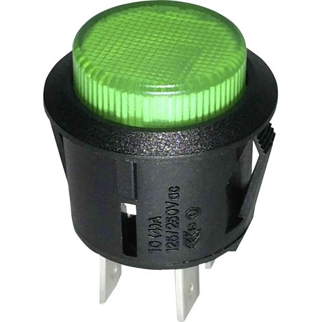 TRU COMPONENTS 1587756 TC-R13-523BL-05GN Druckschalter 250 V/AC 1.5 A 1 x Aus/Ein rastend Grün 1 S (1/2)