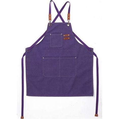 Tablier - Toile Imperméable - 78 x 68 cm - Pour Cuisine Barbecue Jardin Restaurant - Réglable avec Cordon de Serrage - 3 Poches - 1 Pièce (1/4)