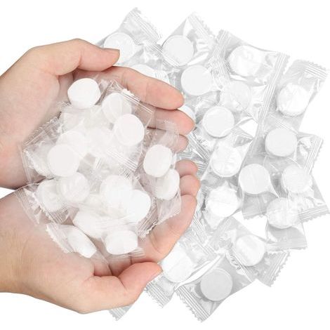 Lot de 500 serviettes en coton compressé Mini lingettes pour les mains Serviette pour tablette Voyage à la maison- (1/5)