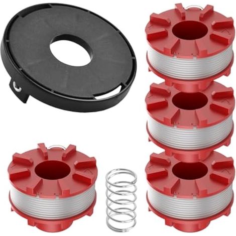 Bobines de débroussailleuse sans Fil 3405096 GE-CT 36/30 LI E Solo avec Couvercle pour AGILLO 36/255 BL, AGILLO 18/200, 2 mm de diamètre 8 m de Long (4 bobines + 1 Capuchon) (1/5)