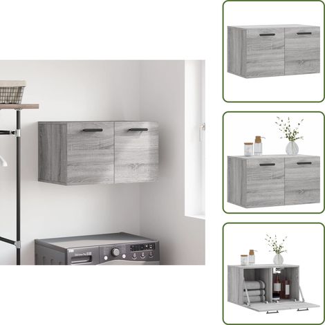 Armoire murale Sonoma gris 60x36,5x35 cm Bois d'ingénierie - Armoire Murale - Meuble Rangement - Étagère Murale - Placard Mural - Rangement Intérieur (1/5)