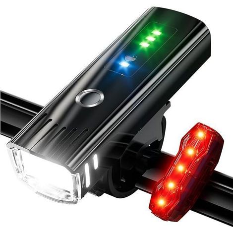 Lumiere Velo,14+ Heures Temps d'endurance & IPX5/6 Étanchéité,Power Bank Function,Chargement USB Eclairage Velo Avant et Arriere (1/5)