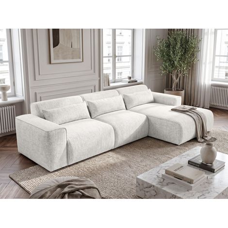 AX LIVING Wohnlandschaft mit Schlaffunktion Ruyam Perlweiß Sofa R (1/5)