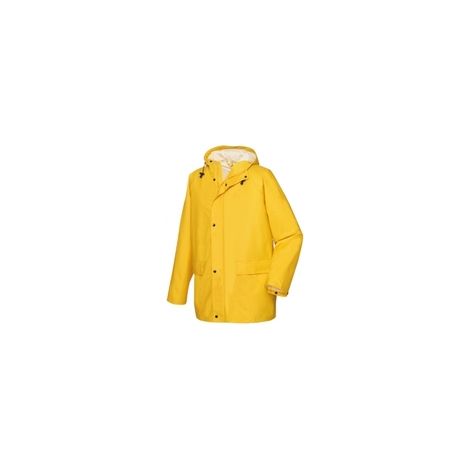 PU plus Regenjacke, gelb mit Kapuze wind- & wasserdicht, Gr. XL