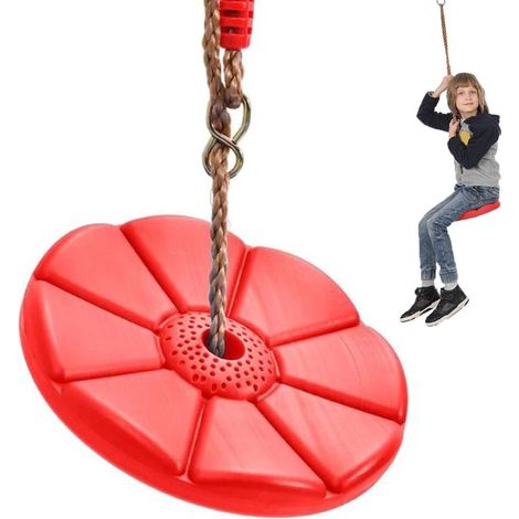Balançoire de jardin pour enfants, fleur 190x27x4 cm rouge (1/4)