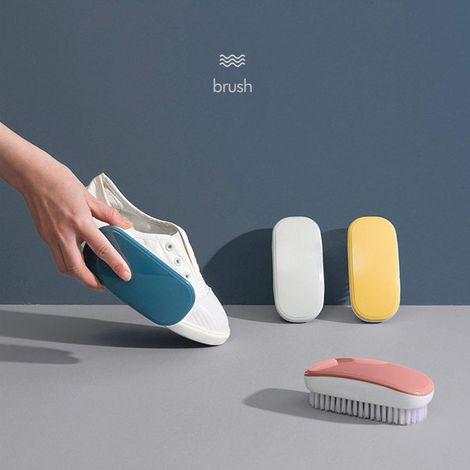 Brosse de lavage de couleur vive-brosse à linge multifonctionnelle portable ongles en plastique brosse de nettoyage à la main pour vêtements chaussures 4 pièces (1/4)