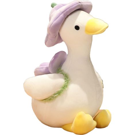 Peluche Canard 35cm Jouet Doux Animal en Peluche Mignon Cartoon Poupée en Tissu Violet Cadeau Anniversaire Fille (1/5)
