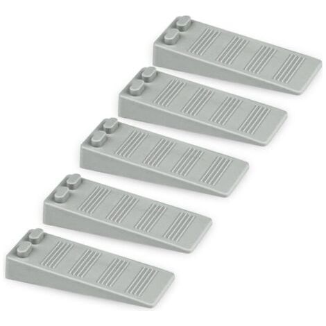 5 pièces cale porte caoutchouc souple, Hauteur Reglable Antidérapante bloc porte sol, Non Toxique, Non Odeur arrêt de porte, Protège Sols et Murs, Pour Tapis, Sols, Béton, parquets (Gris) (1/4)