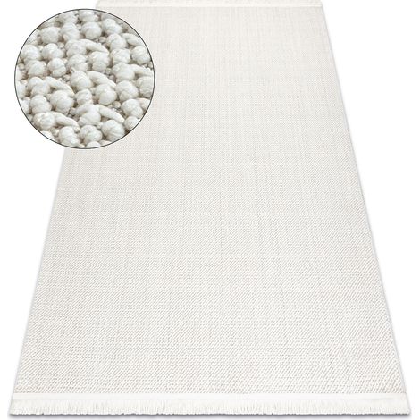Teppich NANO FH93A Glatt, Schlinge, flach gewebt weiß white 200x290 cm