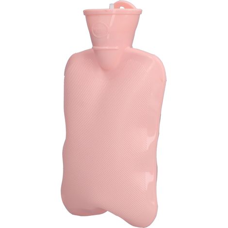 Bouillotte en PVC épais, portable, infusée d'eau chaude, idéale pour les chambres d'étudiants et pour garder les pieds au chaud (rose). (1/5)