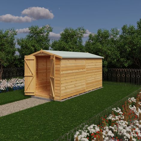 Overlap 12 x 6 Dip Treated Apex Shed Double Door No windows (1/3)