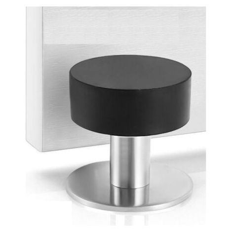 CSPARCV 1 piece self-adhesive stainless steel doorstop with shock-absorbing rubber for wall or floor mounting with 3M double-sided adhesive tape