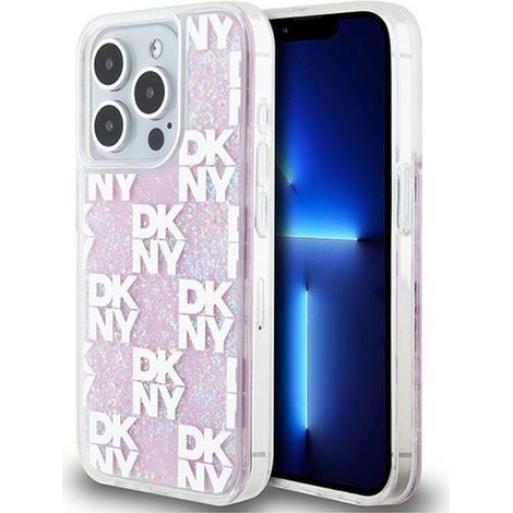 Dkny Liquid Glitter Multilogo - Cover per iPhone 15 Pro (Rosa) (1/5)