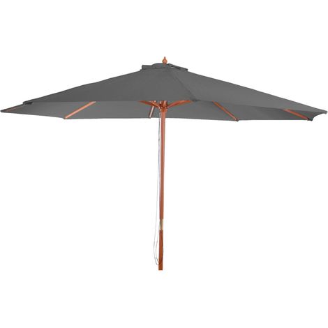 Parasol florida parasol de jardin parasol de marché diamètre 3 5m polyester/bois 7kg gris foncé 040008008