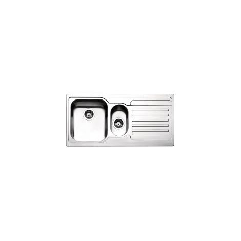 Apell VE1002IRBC Serie Venezia Lavello da incasso 1 vasca e mezza con gocciolatoio a destra Acciaio inox spazzolato (100x50x21 cm) colore Acciaio inox (1/3)