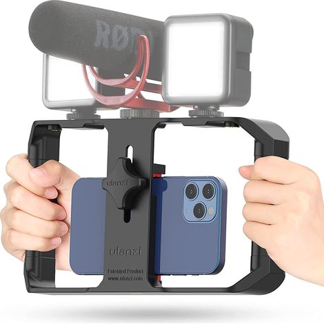 Stabilisateur pour téléphone portable, stabilisateur pour smartphone avec fixation pour griffe flash, support vidéo pour téléphone portable (1/5)