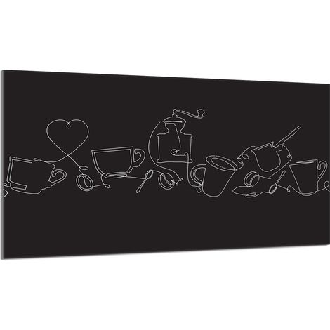 Plaque de protection en verre pour poêle 90x52 Noir