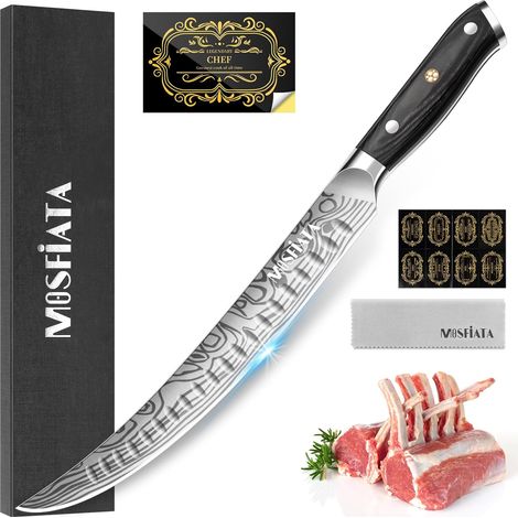 Butcher Meat Knife 10.5 Inch Ultra Sharp Steel Kitchen Knife Gift for Men in Gift Box