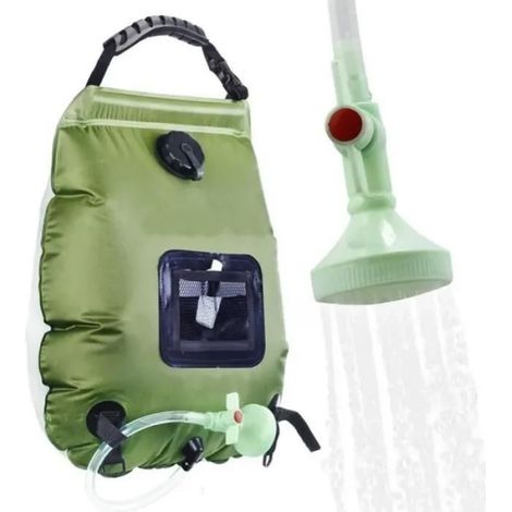 Sac de Douche Solaire - 20 L - Chauffe Eau par Rayons Solaires Jusqu'à 45 °C - Pour Camping Randonnée Escalade Extérieur - 1 Pièce (1/4)