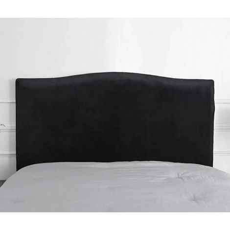 Kopfteilbezug – Weicher Stretchstoff – Passend für Kopfteile von 140 cm bis 170 cm – Schwarz (1/4)