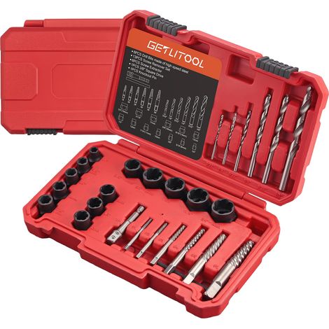 27PCS Coffret Extracteur de Boulons et Écrous Cassés, Acier 42CrMo (1/5)