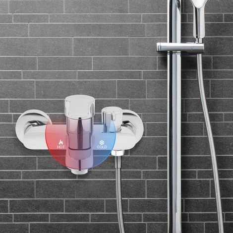 【Chauffage et ventilation】Robinet de baignoire, robinet de baignoire mitigeur, robinet de baignoire mural, robinet de douche, température réglable de 0 à 80 °C (1/5)