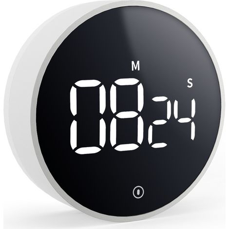 Minuterie de cuisine numérique , grande minuterie à LED avec compte à rebours magnétique avec volume à 3 niveaux et aimant puissant (1/5)