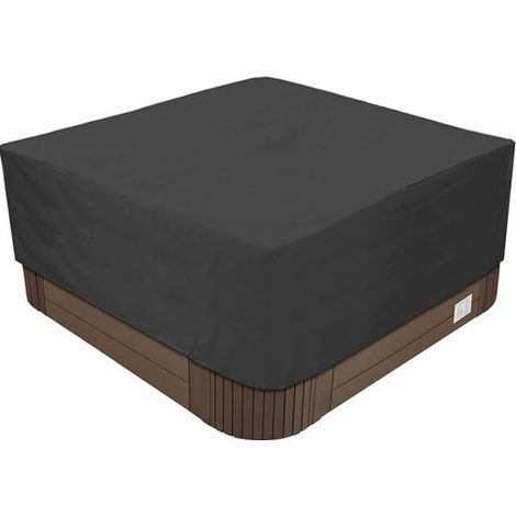 Couverture pour spa de jardin, en tissu Oxford 210D imperméable et résistant aux UV, noire, 220 x 220 x 85 cm (1/5)