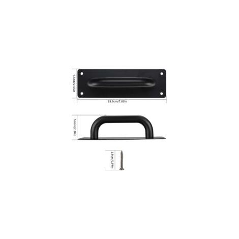 Tiradores para puertas correderas, tiradores de acero inoxidable para puertas de armarios con placas de refuerzo para puertas de granero, de madera y de jardín exterior - 200x65 mm - Crezuo