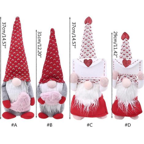 Tomte suédois, décorations de Noël et de Saint-Valentin, gnome scandinave Tomte Nisse en peluche, enveloppe et amour faits main, articles de fête - Amour, mâle, grande taille. (1/4)