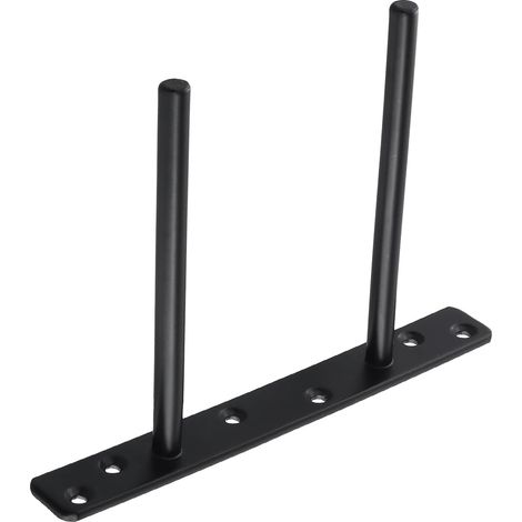 Lot de 2 Support pour Étagère Flottante Invisible Support en Métal pour Tablette Flottante en Bois Dissimulé à Fixation Murale, Finition Noire Mate (1/5)