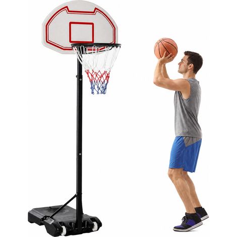 Panier de Basket sur Pied Réglable en Hauteur 194-249 cm Extérieur Structure Acier Robuste 73x49 cm pour Jardin et Cour (1/5)